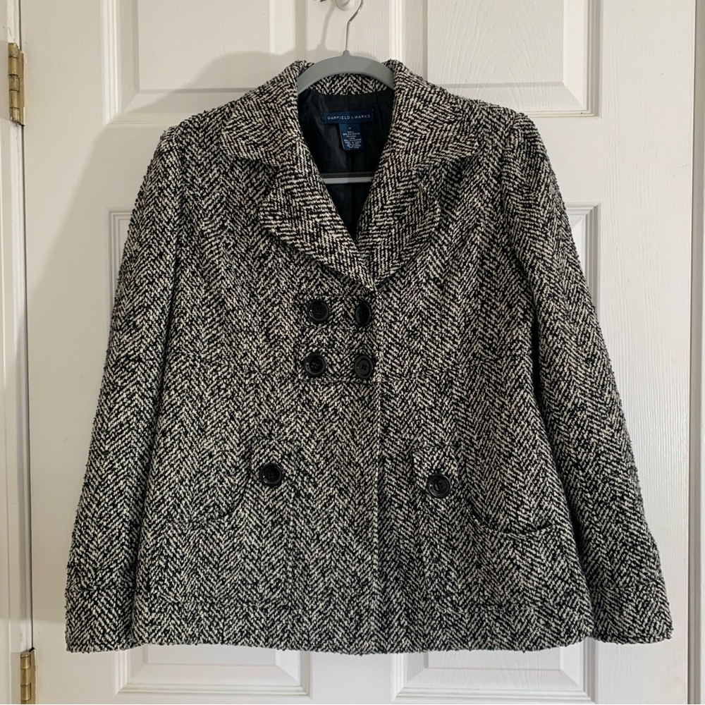 Garfield & Marks tweed chevron snap Blazer/Jacket Small